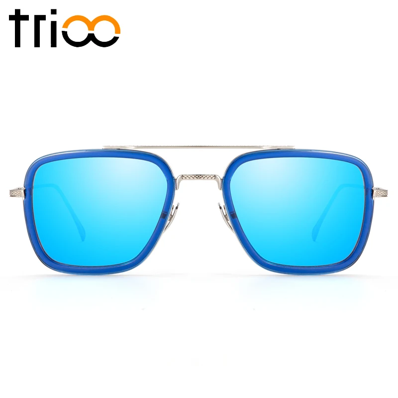 TRIOO Blue Mirror Chic Sunglasses Men Metal Frame Cool Male Oculos UV400 Protection Color Lens High Quality Pilot Sun Glasses
TRIOO Blue Mirror Chic Sunglasses Men Metal Frame Cool Male Oculos UV400 Protection Color Lens High Quality Pilot Sun Glasses