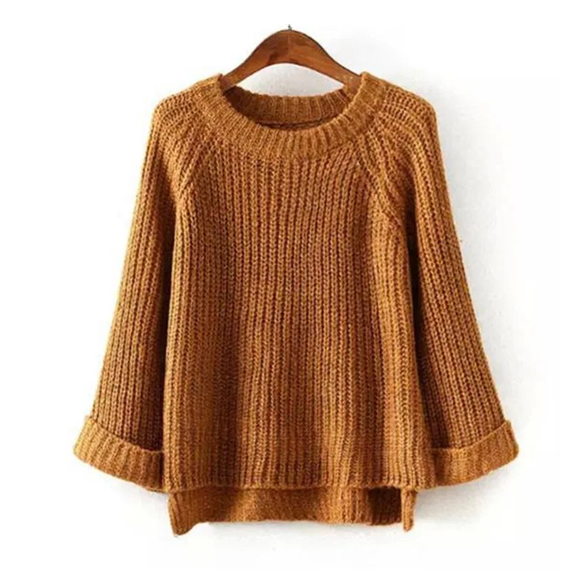 New Fashion Sweater Wild Women Curling Sleeves Round Neck Female Loose Thick Needles Head Casual Pullovers Sweater Sutumn Winter
New Fashion Sweater Wild Women Curling Sleeves Round Neck Female Loose Thick Needles Head Casual Pullovers Sweater Sutumn Winter