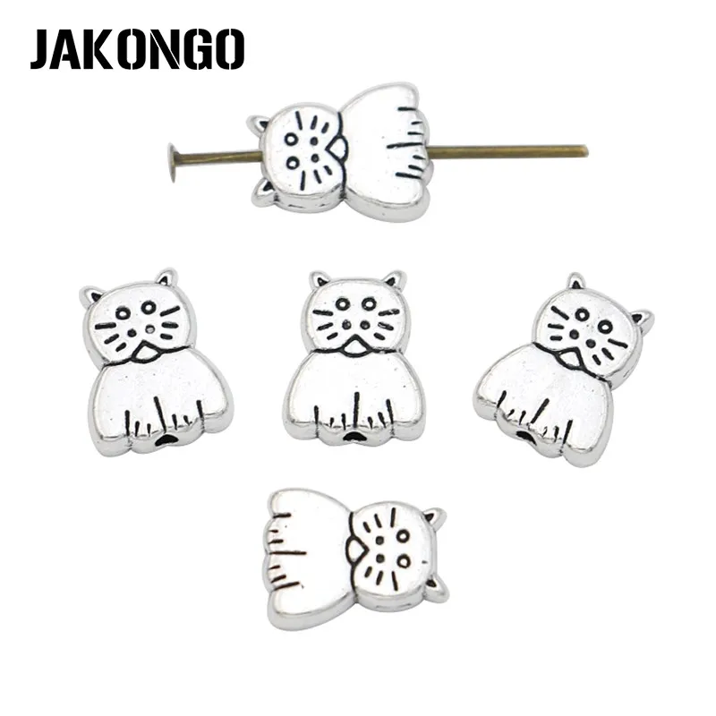 JAKONGO Tibetan Silver Plated Cat Spacer Beads for Jewelry Making Bracelet DIY Accessories Craft 20pcs
JAKONGO Tibetan Silver Plated Cat Spacer Beads for Jewelry Making Bracelet DIY Accessories Craft 20pcs