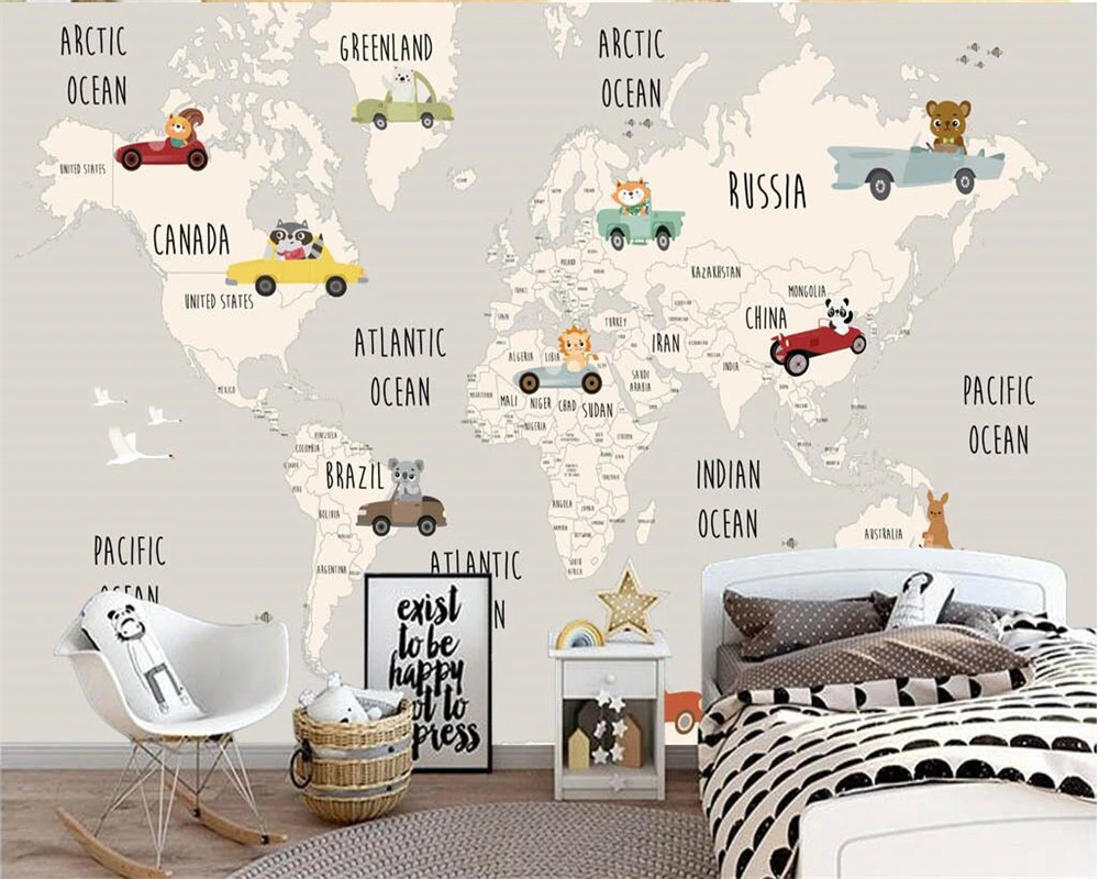 Beibehang Custom Wallpaper Cartoon World Map TV Background Wall Living Room Bedroom Background Decoration murals 3d wallpaper
Beibehang Custom Wallpaper Cartoon World Map TV Background Wall Living Room Bedroom Background Decoration murals 3d wallpaper