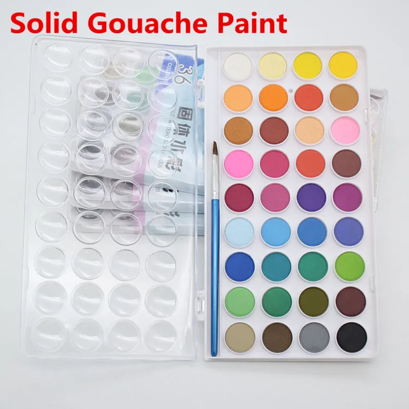36 colors Solid gouache paint with colors water color paint art supplies in case for kids painting utensils Painting Materials
36 colors Solid gouache paint with colors water color paint art supplies in case for kids painting utensils Painting Materials