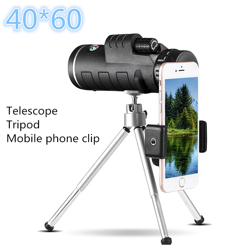 High quality 40x60 powerful monocular telescope large handheld military HD professional telescope outdoor hunting with tripod
High quality 40x60 powerful monocular telescope large handheld military HD professional telescope outdoor hunting with tripod