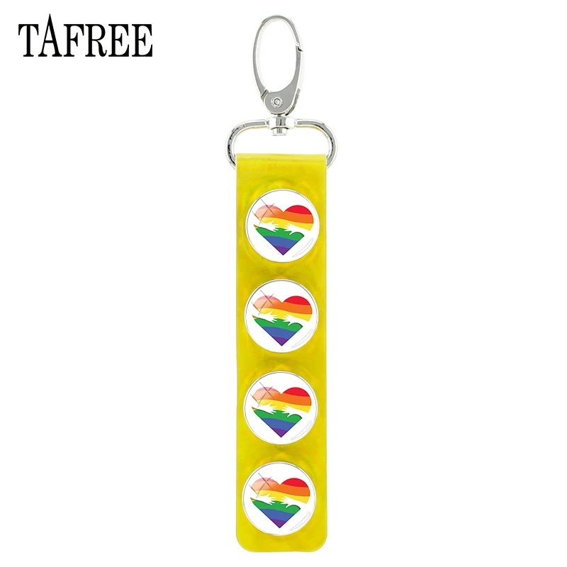TAFREE Leather Snap Button Keychains LGBT Love Rainbow Ribbon DIY 18mm Snap Keyring Holder Key Chain Snap Buttons Jewelry BT32
TAFREE Leather Snap Button Keychains LGBT Love Rainbow Ribbon DIY 18mm Snap Keyring Holder Key Chain Snap Buttons Jewelry BT32