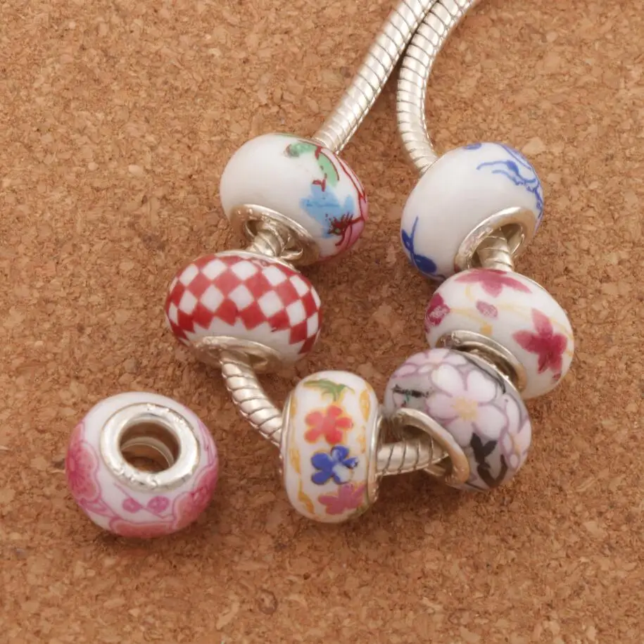 10Pcs Handmade Porcelain Ceramic Big Hole Beads 14mm Fit European Charms Bracelets Jewelry DIY L1781
10Pcs Handmade Porcelain Ceramic Big Hole Beads 14mm Fit European Charms Bracelets Jewelry DIY L1781