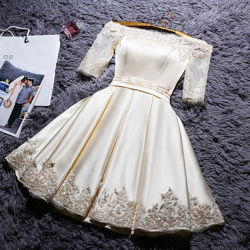 DongCMY Short 2023 Champange Color Prom Dresses Elegant Vestidos Party Satin Half sleeve Gown
DongCMY Short 2023 Champange Color Prom Dresses Elegant Vestidos Party Satin Half sleeve Gown