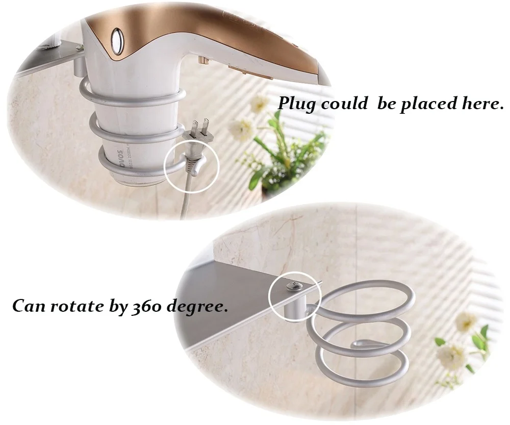 Multi-functional Alumimum Hair Dryer Shelf Bathroom Wall Mouted Stand Storage Holder with 2 Cups (Color: Silver)
Multi-functional Alumimum Hair Dryer Shelf Bathroom Wall Mouted Stand Storage Holder with 2 Cups (Color: Silver)