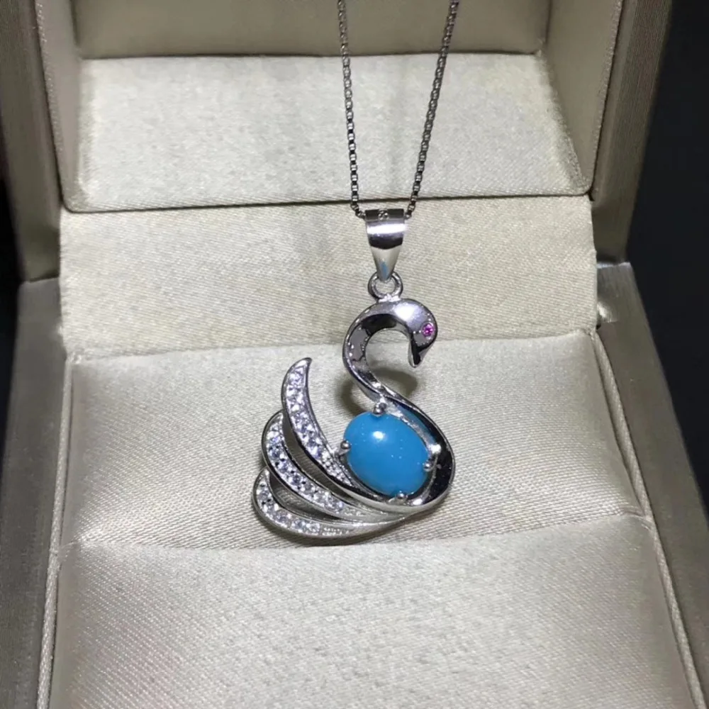 natural blue turquoise Fashionable cute swan Pendant natural gemstone pendant necklace S925 silver women party fine jewelery
natural blue turquoise Fashionable cute swan Pendant natural gemstone pendant necklace S925 silver women party fine jewelery