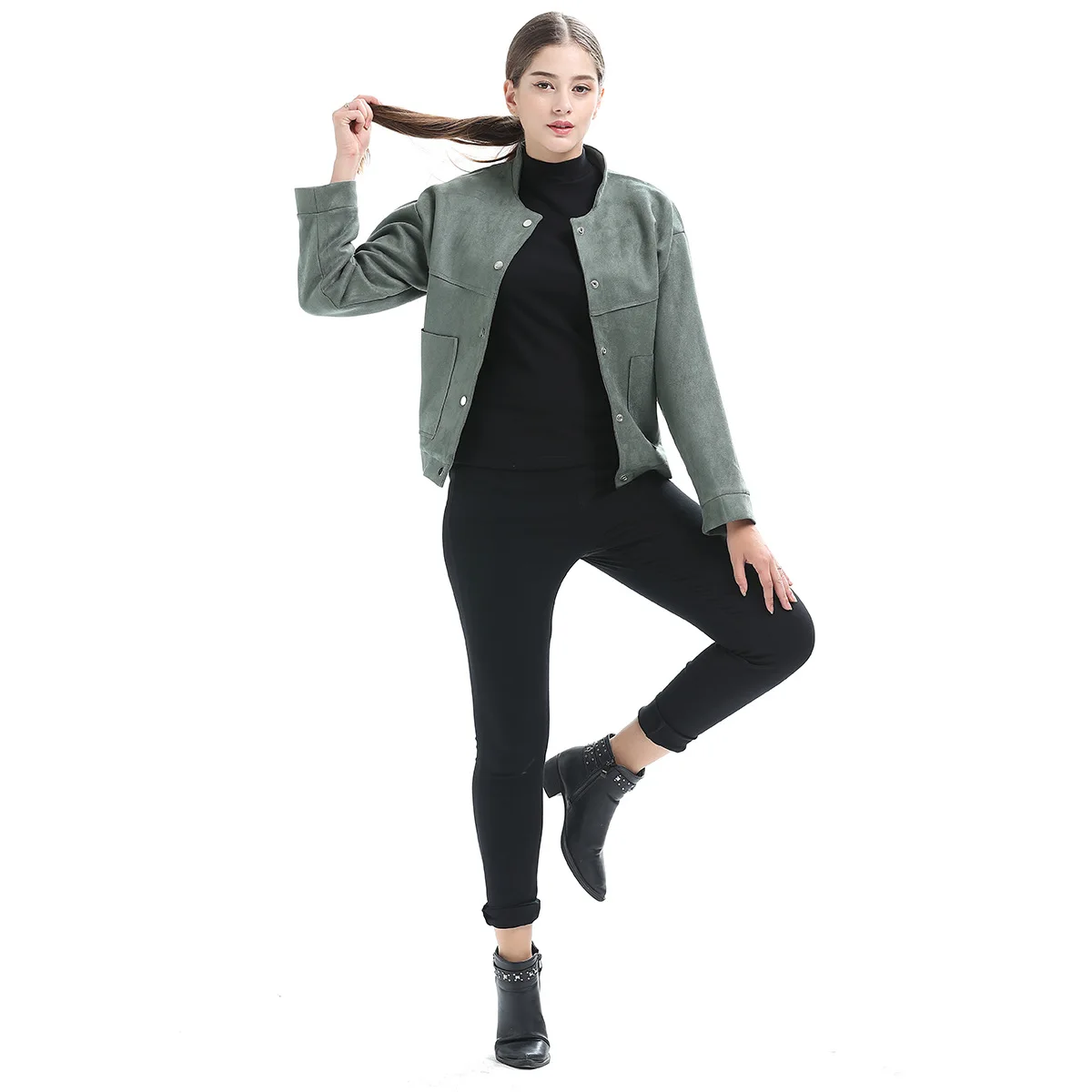Fashion Cool Autumn Women Jacket Pockets Single Breasted sueded Chamois Elegant lady Punk Rock Coat Mujer Female Outwear Tops
Fashion Cool Autumn Women Jacket Pockets Single Breasted sueded Chamois Elegant lady Punk Rock Coat Mujer Female Outwear Tops