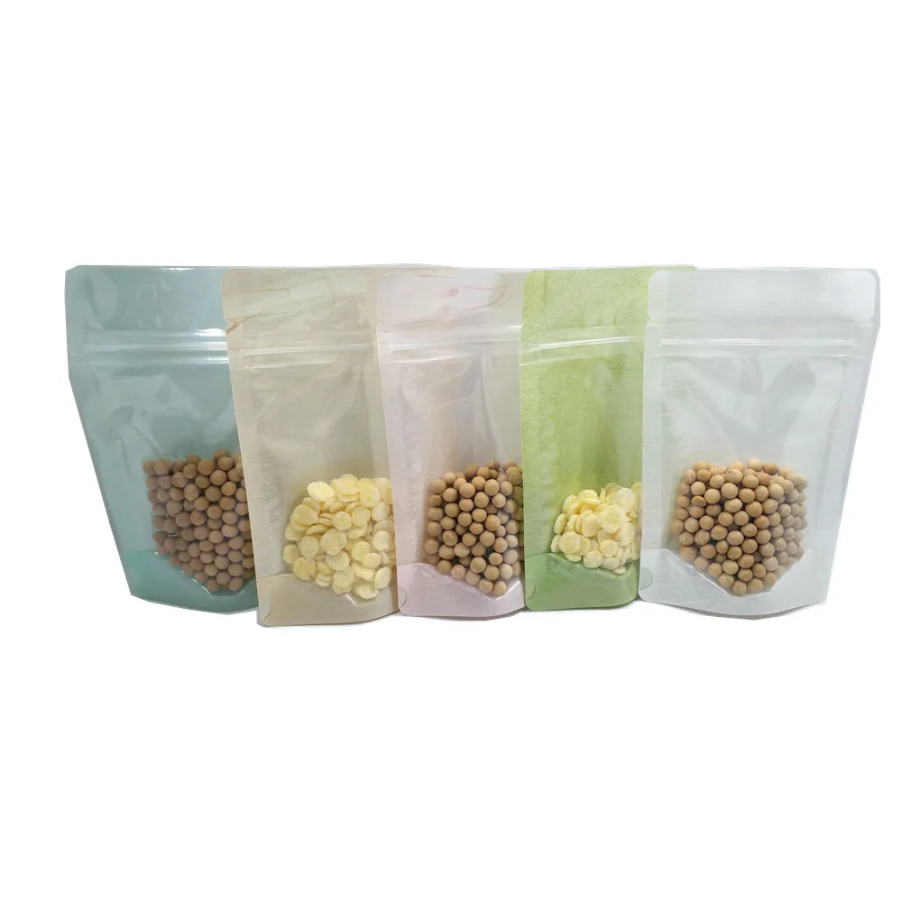 50Pcs/Lot 9x15cm Stand Up Zip Lock Bags Food Grade Paper Bags for Snack Coffee Tea Storage Front Clear Plastic Bag Back 5 Colors
50Pcs/Lot 9x15cm Stand Up Zip Lock Bags Food Grade Paper Bags for Snack Coffee Tea Storage Front Clear Plastic Bag Back 5 Colors