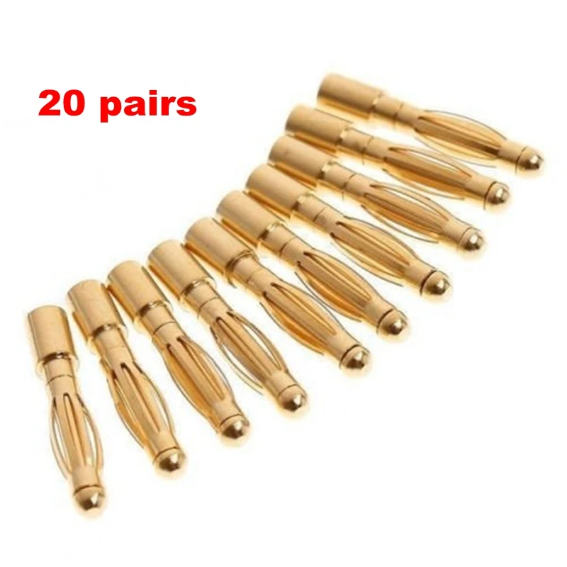 10/20pcs Amass 2.0mm 3.5mm 4.0mm 5.5mm Gold Bullet Banana Connector plug for RC Battery Racing Drone Quadcopter MultiRotor Accs | Игрушки и