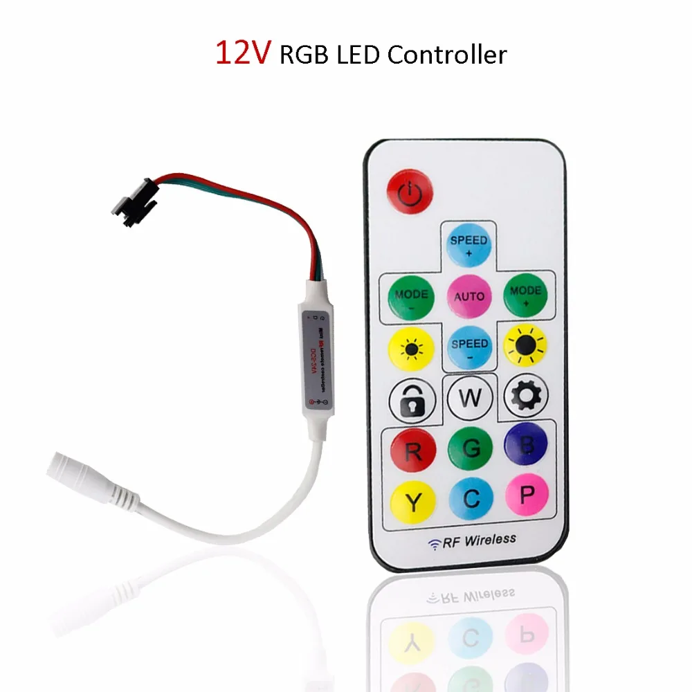RF беспроводной пульт дистанционного управления Led RGB диммер 17 клавиш для WS2811 WS2812