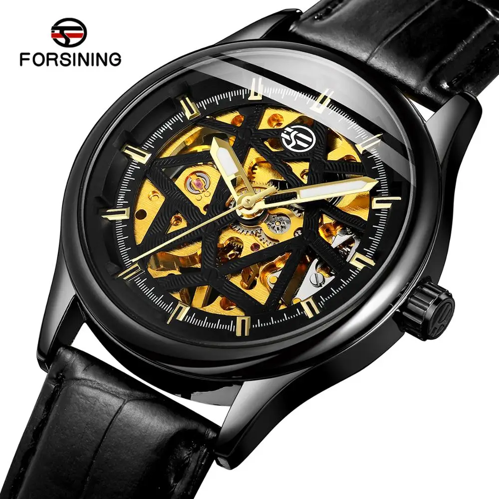 Forsining Men's Classical Color Bars Index Dial Analog Hand Winding Mechanical Skeleton Watches Genuine Leather Strap FSG8178M3
Forsining Men's Classical Color Bars Index Dial Analog Hand Winding Mechanical Skeleton Watches Genuine Leather Strap FSG8178M3