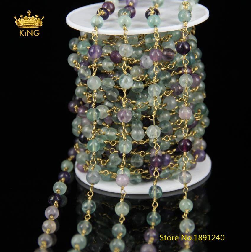 5 Meters/Lot,Natural Rainbow Fluorite Chains Rosary Jewelry,Smooth Round Beaded Wire Wrapped Plated Brass Links Chains,ZJ-38
5 Meters/Lot,Natural Rainbow Fluorite Chains Rosary Jewelry,Smooth Round Beaded Wire Wrapped Plated Brass Links Chains,ZJ-38