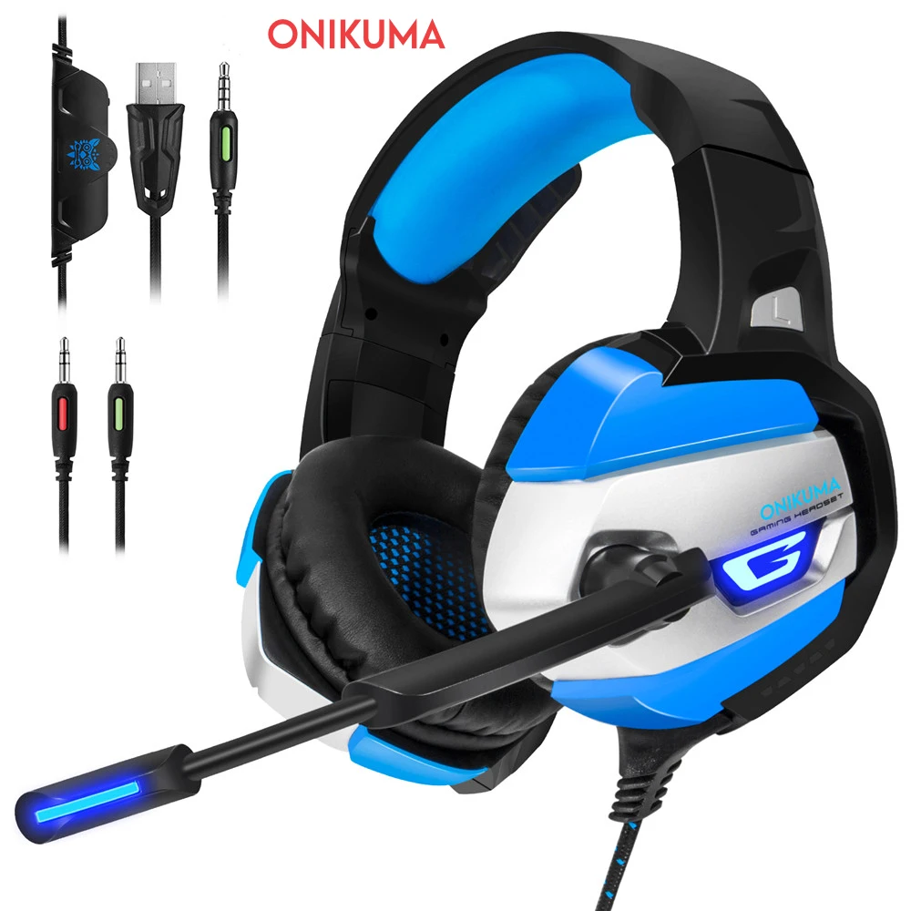 ONIKUMA K5 3.5mm Gaming Headset Gamer Headphones Stereo Game Earphone with Mic LED Light for PC Laptop PSC New Xbox One
ONIKUMA K5 3.5mm Gaming Headset Gamer Headphones Stereo Game Earphone with Mic LED Light for PC Laptop PSC New Xbox One