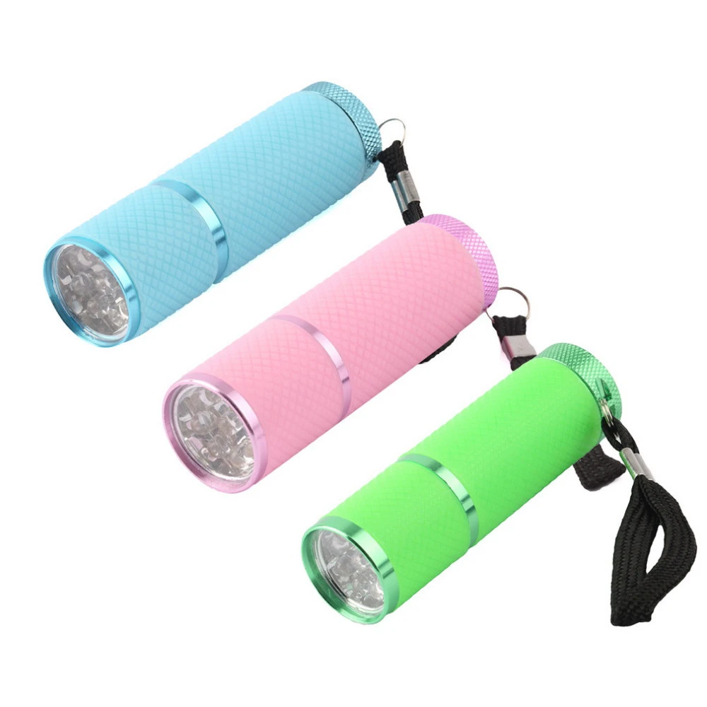 Mini UV Gel Curing Lamp Portability Nail Dryer 9 LED Flashlight Currency Detector LED Aluminum Alloy AAA Battery Delivery Fast
Mini UV Gel Curing Lamp Portability Nail Dryer 9 LED Flashlight Currency Detector LED Aluminum Alloy AAA Battery Delivery Fast