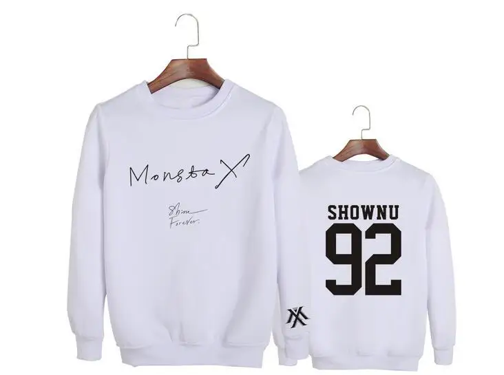 Толстовка унисекс с капюшоном и надписью Kpop monsta x | Женская одежда