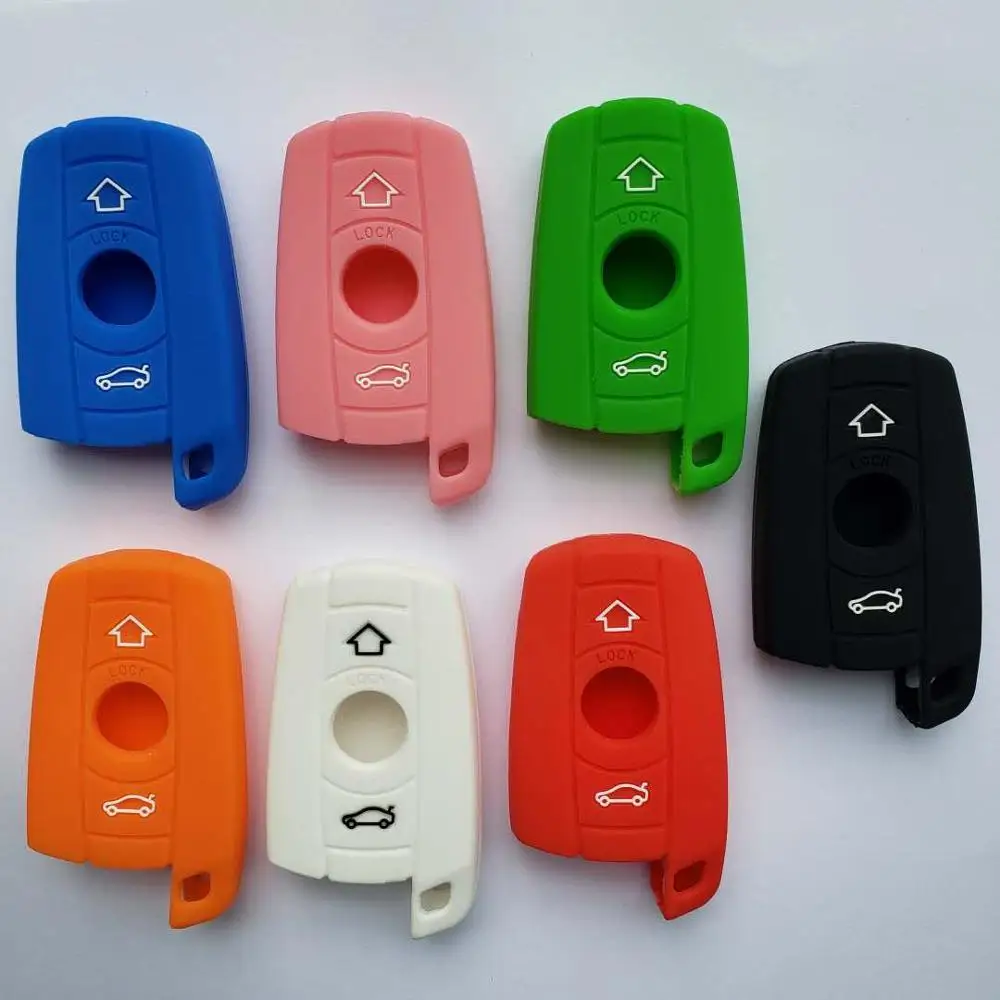 Silica Gel Smart Key Case For BMW Car X1 X5 X6 Z4 1 3 5 6 7 Series E90 E91 E92 E60 FOB Remote Guard Skin Jacket Cover Button | Автомобили