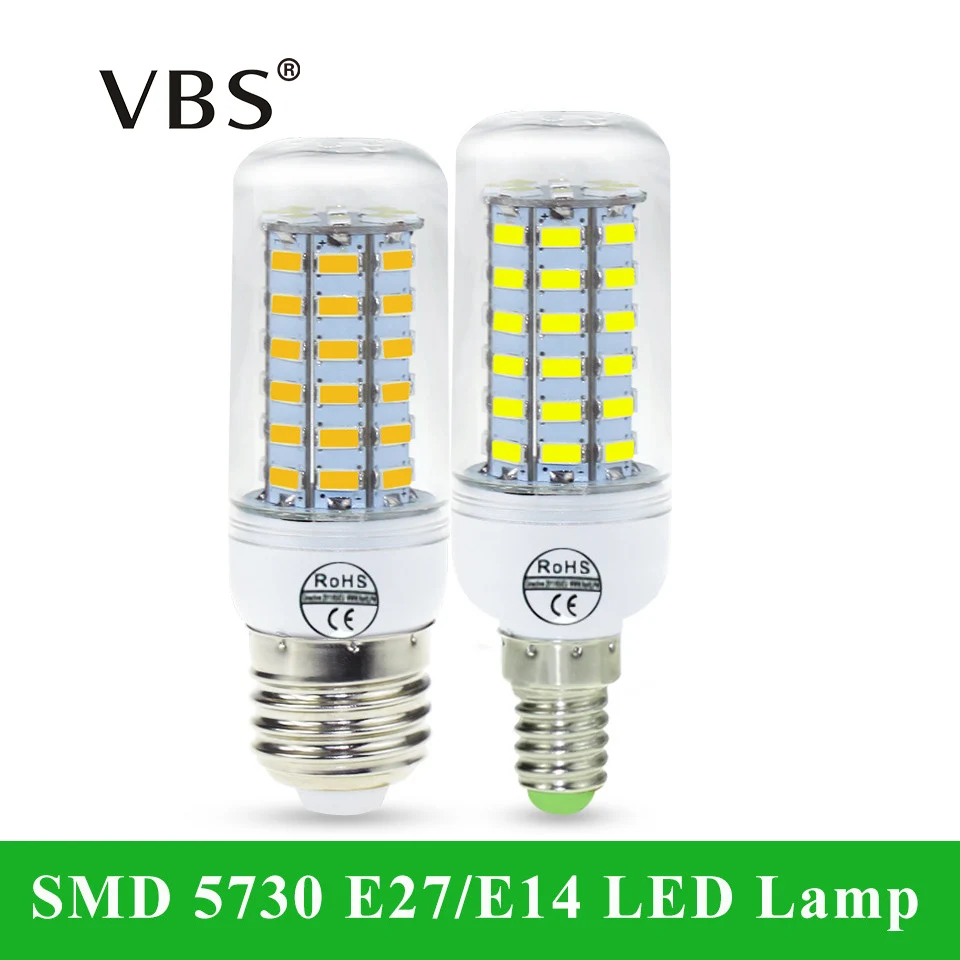 SMD 5730 E27 E14 светодиодные лампы 5730SMD фонари Кукуруза Светодиодные 24 36 48 56 69leds люстра