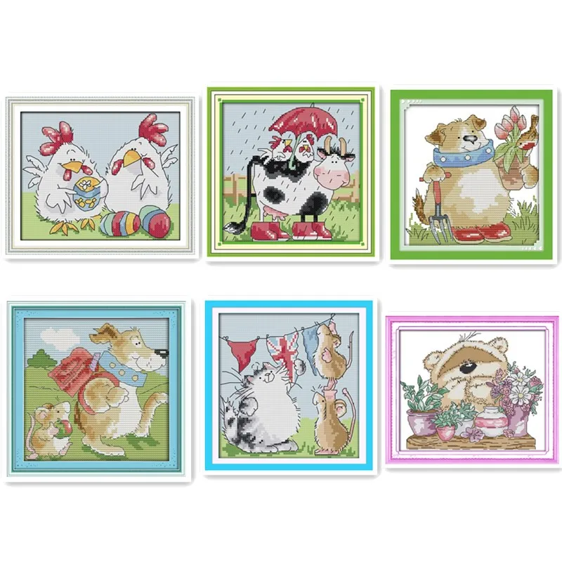 Cartoon animal puppy chick kitten calf bear cross stitch kit figure, handmade DIY mini small size sewing embroidery decoration
Cartoon animal puppy chick kitten calf bear cross stitch kit figure, handmade DIY mini small size sewing embroidery decoration