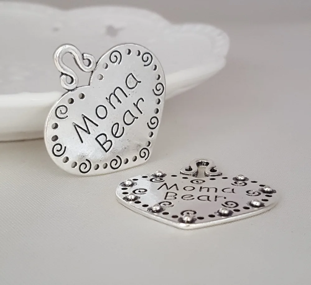 50pcs 35*38mm Zinc alloy Ancient silver color Heart Shape lettering Moma Bear wedding charm pendant DIY for necklace
50pcs 35*38mm Zinc alloy Ancient silver color Heart Shape lettering Moma Bear wedding charm pendant DIY for necklace