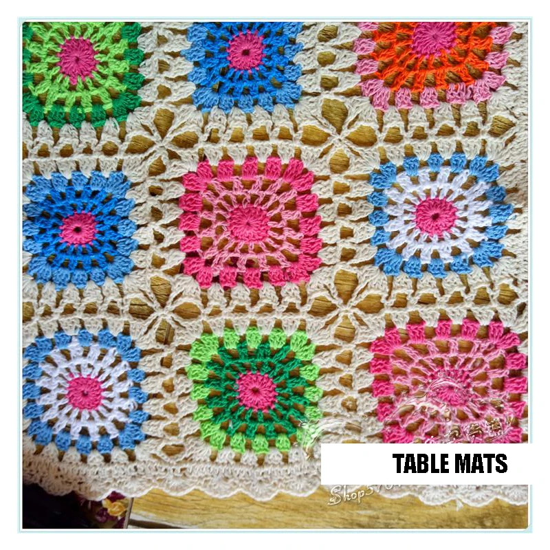 Retro Handmade Crochet Flower Table Mat Cotton Hollow Weave Garden Filming Background Colors Meal Mats For Party Decor
Retro Handmade Crochet Flower Table Mat Cotton Hollow Weave Garden Filming Background Colors Meal Mats For Party Decor