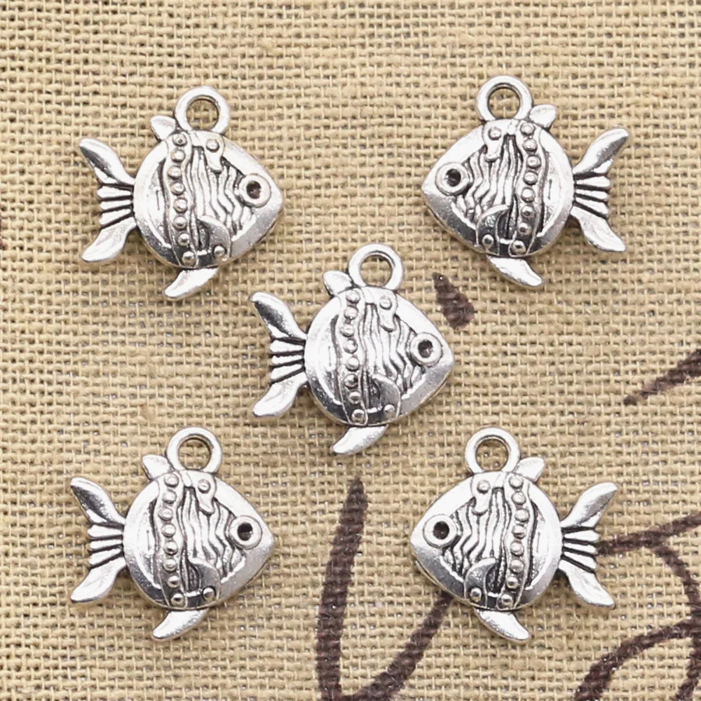 12pcs Charms Double Sided Fish Goldfish 14x15mm Antique Pendant Fit Vintage Tibetan Silver Color DIY Handmade Jewelry
12pcs Charms Double Sided Fish Goldfish 14x15mm Antique Pendant Fit Vintage Tibetan Silver Color DIY Handmade Jewelry