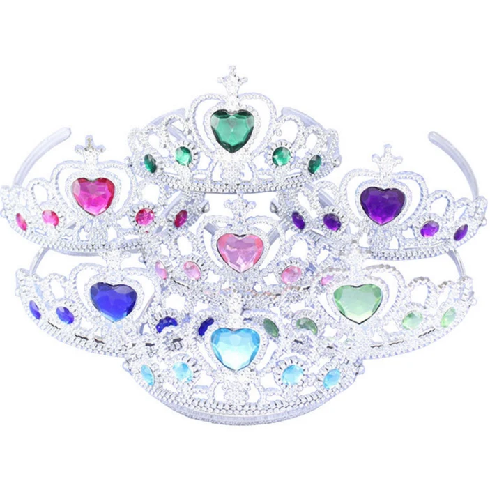 Разноцветные пластиковые детские игрушки корона в форме сердца|crown crown|plastic crowncrown