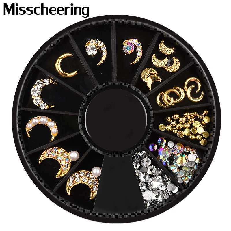 1 Wheel Gold Moon Star 3d Alloy Nail Art Decoration Mixed AB Crystal Rhinestones Charm Jewelry Metal Studs Manicure Accessories
1 Wheel Gold Moon Star 3d Alloy Nail Art Decoration Mixed AB Crystal Rhinestones Charm Jewelry Metal Studs Manicure Accessories