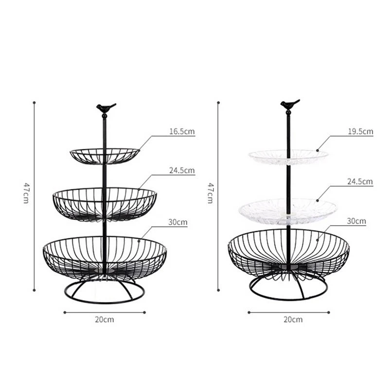 Multi-function 3-Layer Metal Storage Basket Vintage Style Fruit Candy Stand Tray Home Wedding Desktop Iron Art Decoration Basket
Multi-function 3-Layer Metal Storage Basket Vintage Style Fruit Candy Stand Tray Home Wedding Desktop Iron Art Decoration Basket