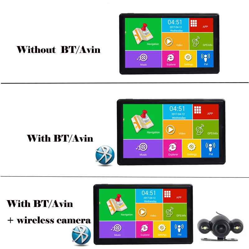 Anfilite 10 шт. 7 дюймовый емкостный экран DDR 512M ROM 16GB Автомобильный навигатор AVIN Android 4.4.2