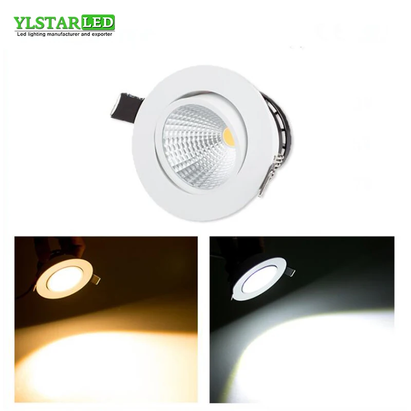 YLSTAR Free shipping Led downlight light COB Ceiling Spot Light 3w 5w 7w 100-240V ceiling recessed Lights Indoor Lighting | Освещение