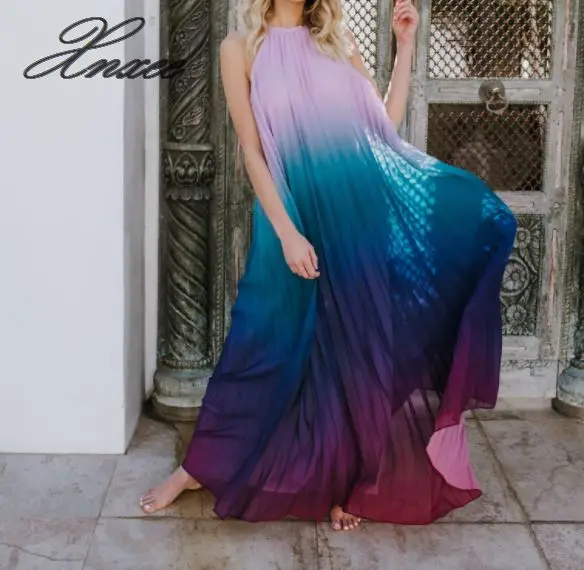 2020 spring and summer new hot women's halter beach dress hanging neck chiffon dress
2020 spring and summer new hot women's halter beach dress hanging neck chiffon dress