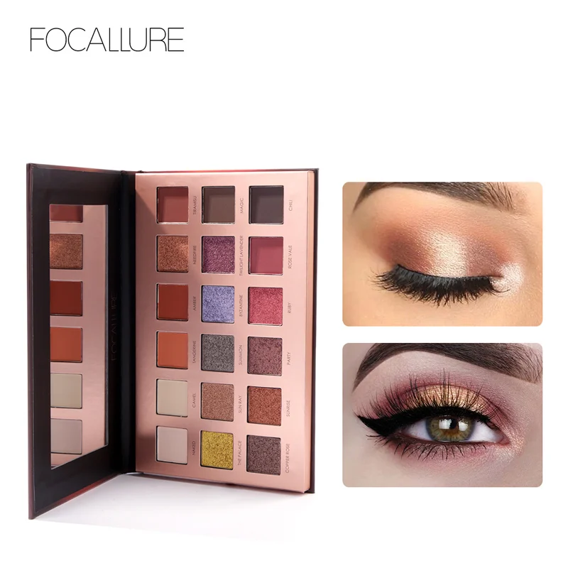 FOCALLURE 18 цветов блестящие тени для век высоко пигмент легко носить Мерцающая