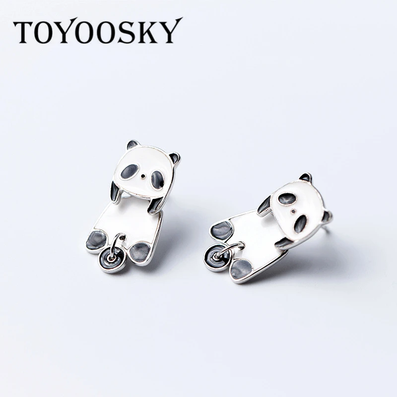 New Design Genuine 925 Sterling Silver Cute Panda Animal Stud Earrings for Women Girl Before After Black White Enamel Ear Jewelr
New Design Genuine 925 Sterling Silver Cute Panda Animal Stud Earrings for Women Girl Before After Black White Enamel Ear Jewelr