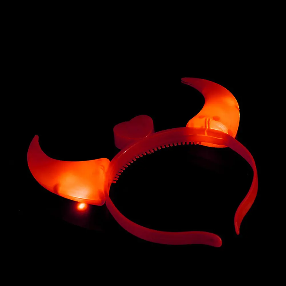 Lovely Light-Up Halloween Party Hair Band Plush ox horn Blinking Headband | Игрушки и хобби