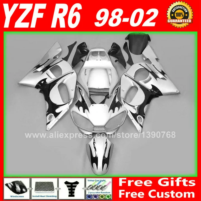 Лидер продаж, комплект обтекателей для YAMAHA R6 1998-2002, серебристо-черный комплект деталей 98 99 00 01 02, комплекты обтекателей 1999 2000 2001
Лидер продаж, комплект обтекателей для YAMAHA R6 1998-2002, серебристо-черный комплект деталей 98 99 00 01 02, комплекты обтекателей 1999 2000 2001