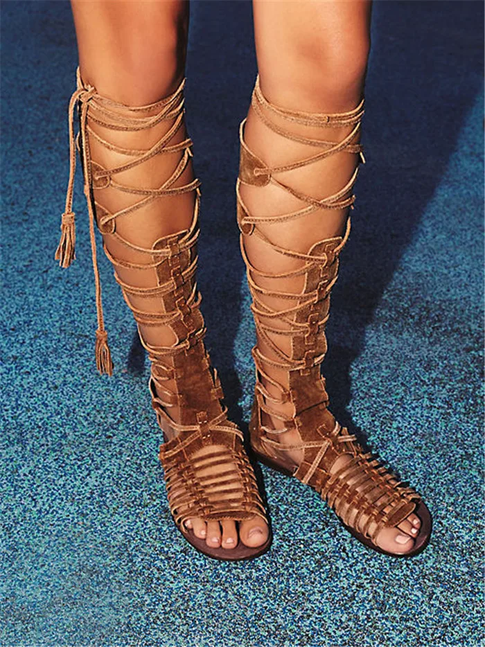 Women Summer Sexy Lace-Up Long Gladiator Sandals Flat Cut-Outs Knee High Boots Peep Toe Plus Size Women euro 35-42 free shipping
Women Summer Sexy Lace-Up Long Gladiator Sandals Flat Cut-Outs Knee High Boots Peep Toe Plus Size Women euro 35-42 free shipping