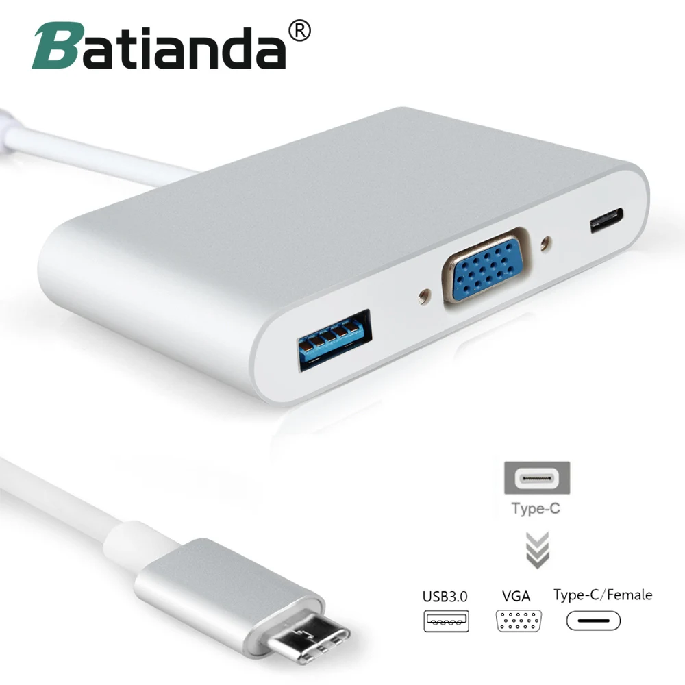 Type C Hub to VGA USB 3.0 Splitter hub USB 3.1 Type C VGA Adapter Cable for Macbook New Air 13 2019 Retina 11 Pro 13 15 16 inch
Type C Hub to VGA USB 3.0 Splitter hub USB 3.1 Type C VGA Adapter Cable for Macbook New Air 13 2019 Retina 11 Pro 13 15 16 inch