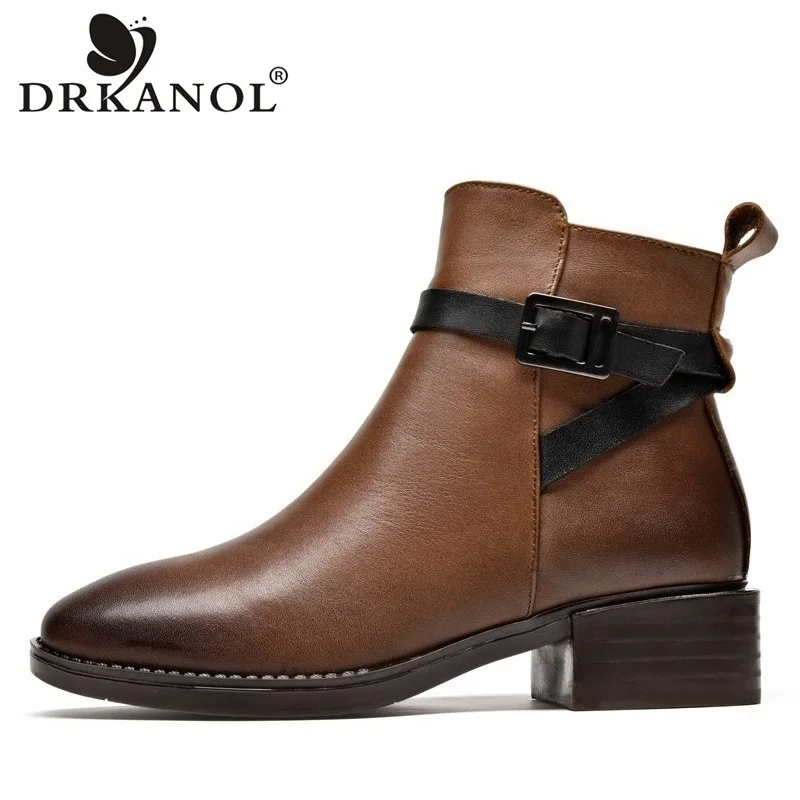 DRKANOL New Arrival Autumn Winter Ankle Boots For Women Square Heel Chelsea Boots Vintage Genuine Leather Thick Heel Women Boots
DRKANOL New Arrival Autumn Winter Ankle Boots For Women Square Heel Chelsea Boots Vintage Genuine Leather Thick Heel Women Boots