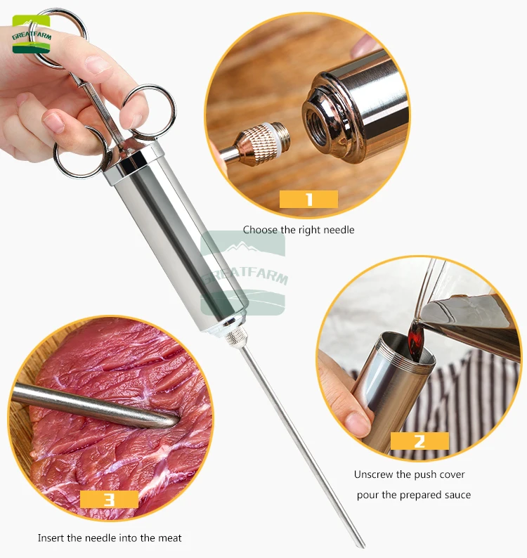 Food Flavor Seasoning Meat Syringe BBQ Meat Flavor Marinade Injector For Pork Chicken Turkey Kithen Cooking Sauce Injector Kit
Food Flavor Seasoning Meat Syringe BBQ Meat Flavor Marinade Injector For Pork Chicken Turkey Kithen Cooking Sauce Injector Kit