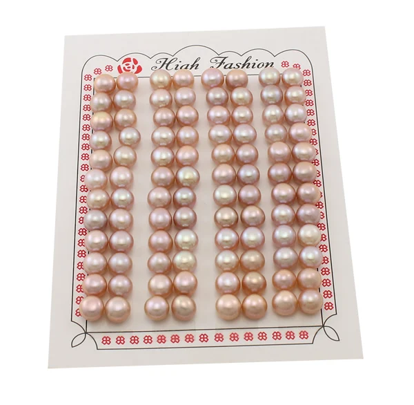 Half Drilled Cultured Freshwater Pearl Beads Round, natural, half-drilled, pink, 7-7.5mm 48Pairs/Lot, Sold By Lot
Half Drilled Cultured Freshwater Pearl Beads Round, natural, half-drilled, pink, 7-7.5mm 48Pairs/Lot, Sold By Lot