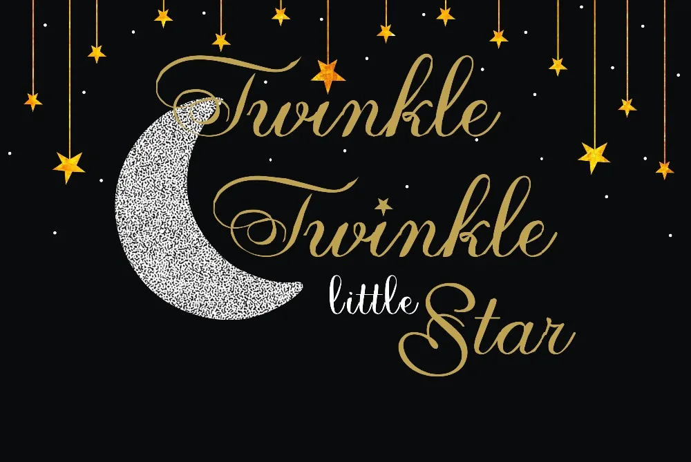 

Виниловый тканевый фон для детской вечерние ринки с изображением мерцающей маленькой звезды на день рождения