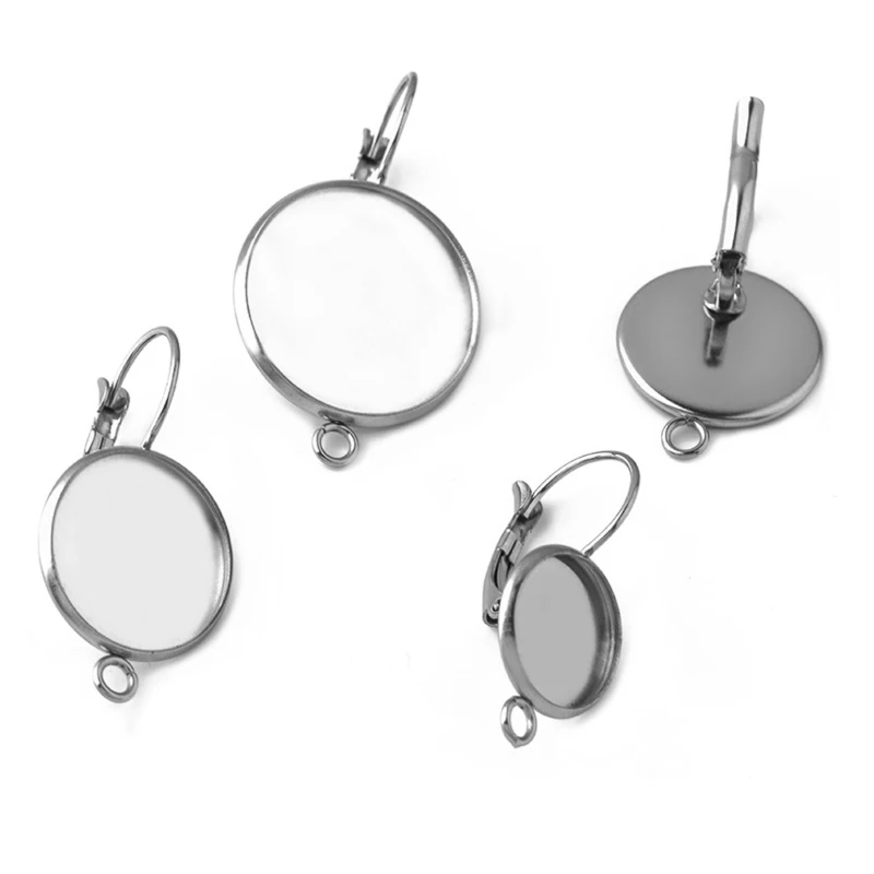 10pcs 8/10/12/14/16/18/25mm Stainless Steel French hook Earring Settings Cabochon Cameo Setting Blank base DIY Jewelry Findings
10pcs 8/10/12/14/16/18/25mm Stainless Steel French hook Earring Settings Cabochon Cameo Setting Blank base DIY Jewelry Findings