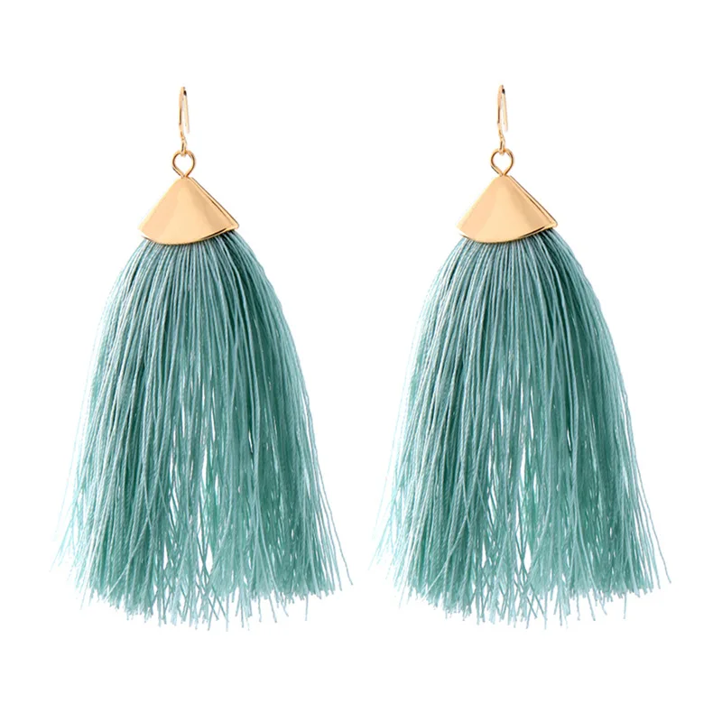 

Bohemia Tassels Dangle Earrings Women Accessories Cotton Handmade Long Fringed Earrings Ethnic Jewelry Charms