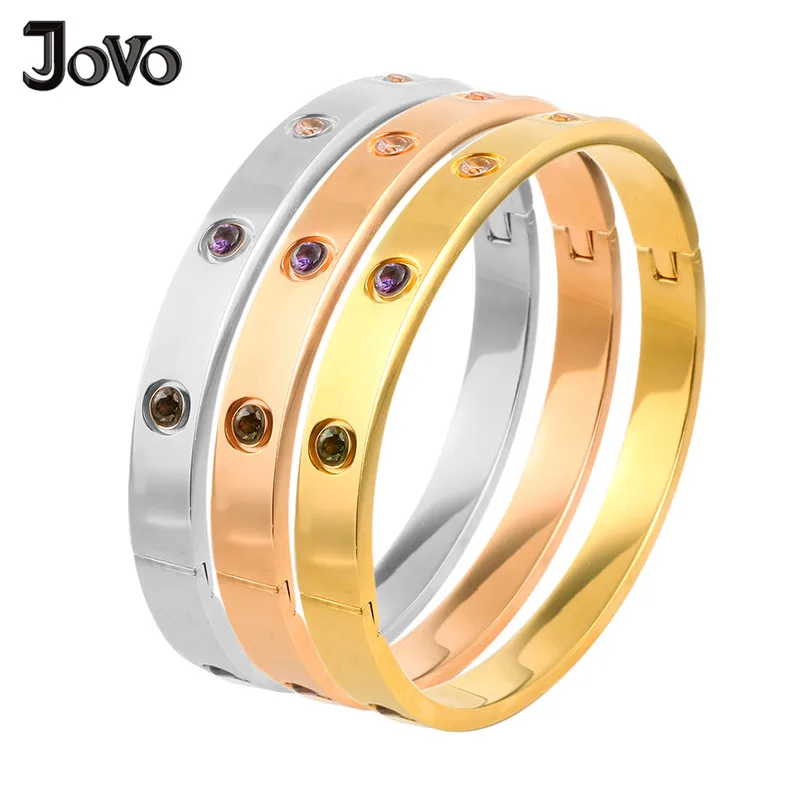 Stainless Steel Bracelets & Bangles Gold Color Colorful Crystal Pulseira Love Screw Bracelets for Women Female Jewelry Gift
Stainless Steel Bracelets & Bangles Gold Color Colorful Crystal Pulseira Love Screw Bracelets for Women Female Jewelry Gift