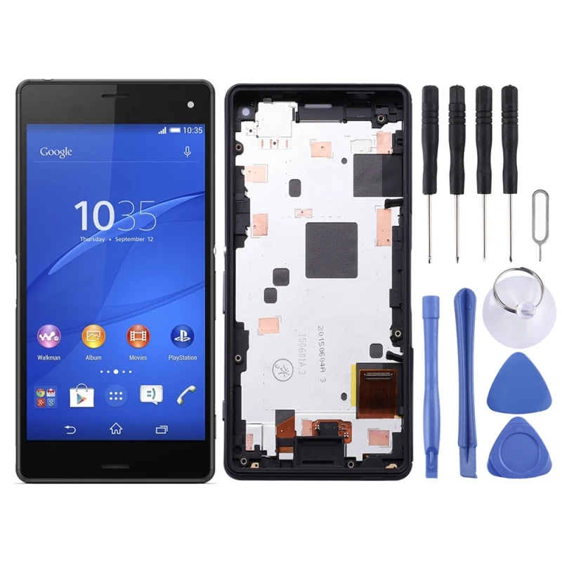 Высококачественный ЖК-экран и дигитайзер в сборе с рамкой для Sony Xperia Z3 Mini Compact, с инструментами
Высококачественный ЖК-экран и дигитайзер в сборе с рамкой для Sony Xperia Z3 Mini Compact, с инструментами
