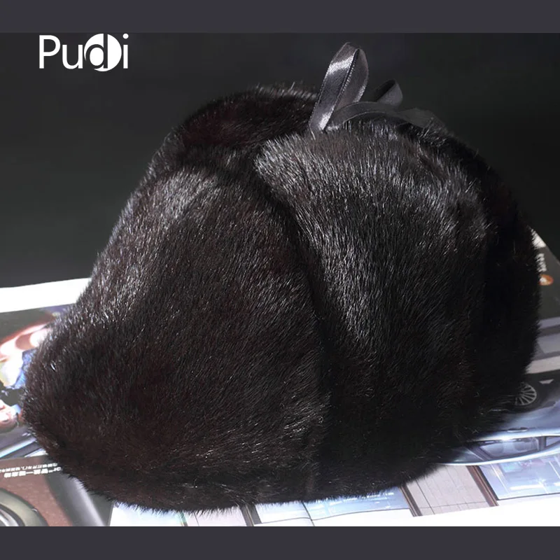 Новые мужские наушники Pudi 170759 однотонная норковая шапка Удобная теплая зимняя на