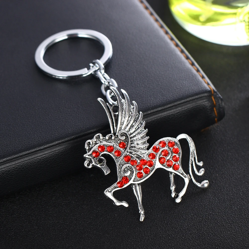 12PC/Lot Delicate Horse Wings Keychain Red Crystal Rhinestone Pegasus Keyring Animals Key Chains Rings Women Men Gifts Jewelry
12PC/Lot Delicate Horse Wings Keychain Red Crystal Rhinestone Pegasus Keyring Animals Key Chains Rings Women Men Gifts Jewelry