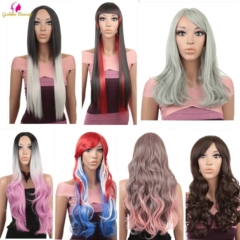 Golden Beauty Straight Long Cosplay Synthetic Wigs Pink Grey Black White Red Ombre Woman Wave Wigs For Halloween
Golden Beauty Straight Long Cosplay Synthetic Wigs Pink Grey Black White Red Ombre Woman Wave Wigs For Halloween