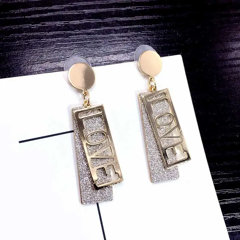 Long sequined letters love pendant earrings Korean trend rectangle to send girlfriends party gifts earring
Long sequined letters love pendant earrings Korean trend rectangle to send girlfriends party gifts earring